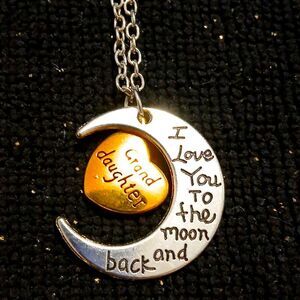 Silver and Gold 'Granddaughter' Moon Necklace